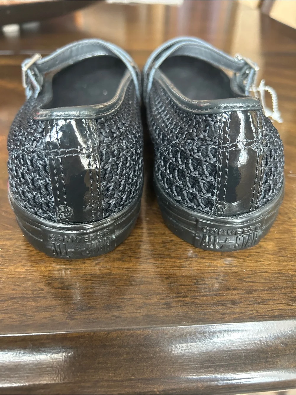 Converse Chuck Taylor All Star Dainty Mary Jane Knit Sneakers in Black. 8.5.